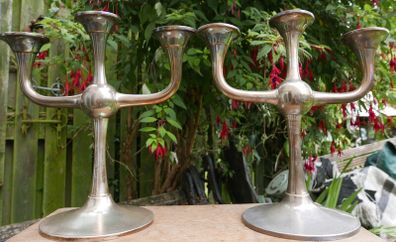 Karl Johan Ottesen, a pair of Silver 830 Candelabras, Norway (SILVER 830)