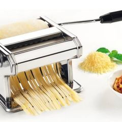 3-in-1 Pasta Machine Maker Stainless Steel Table Top Clamp, Silver (FREE POSTAGE)