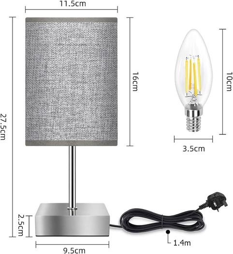 NEW SALE | Touch Control Table Lamp, 3-Way Dimmable Bedside Lamps Nightstand Lamps with Flaxen Fabric Shade for Bedroom Living Room,LED Bulb Included