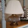Glass Lamp & Cream Shade Image 2