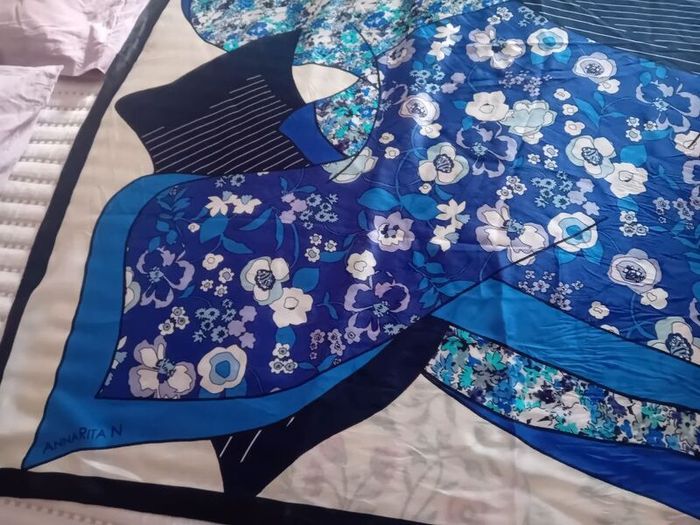 Designer Annarita N Large Silk Scarf