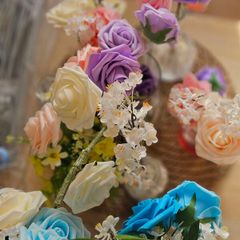 Large Tub of Table Decorations Vases and Flowers