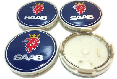 4pcs 63mm Blue Carbon Black Car Alloy Wheel Center Caps Rims Hub Caps For SAAB 9 3 9 5 9-3 9-5 SAAB Emblem Badge Accessories