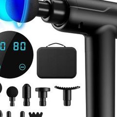 Portable Massage Gun with 10 Heads 20 Speeds LCD Touch Screen Muscle Massager