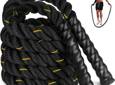 Jump Rope, Weighted Jump Rope for Fitness, Heavy Exercise Jumping Ropes, Adult Skipping Rope for Men Women Improve Strength, Building Muscle, Home Workout Equipment