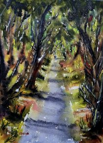 dark hedges watercolour