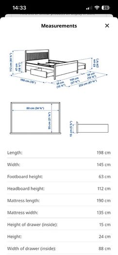 IKEA Idanas double bed frame
