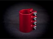 Damaged 4 Bolt Clamp Anodised Red