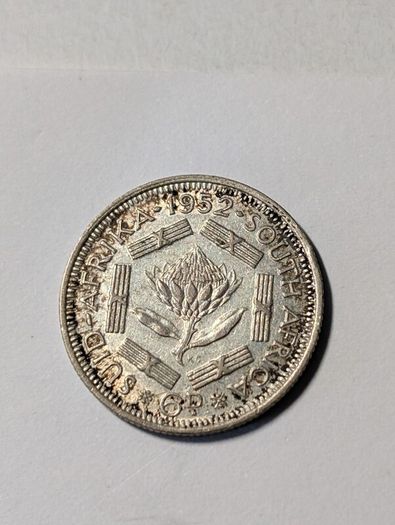 SA silver Sixpence 1952