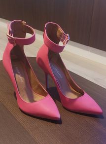 Pink Ankle Strap High Heels