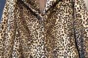 Ladies leopard fur jacket