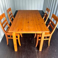 Dining Table solid wood 5' & chairs in pine