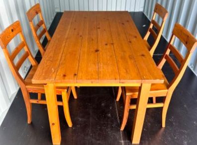 Dining Table solid wood 5' & chairs in pine