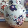 Fabulous Antique Masons Ironstone Medium Sized (7 inch tall) Lidded Prunus Jar/Ginger Jar in the Mandarin Pattern, Circa 1920 Image 6