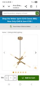 Brass Ceiling Light X 2