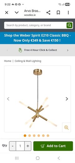 Brass Ceiling Light X 2