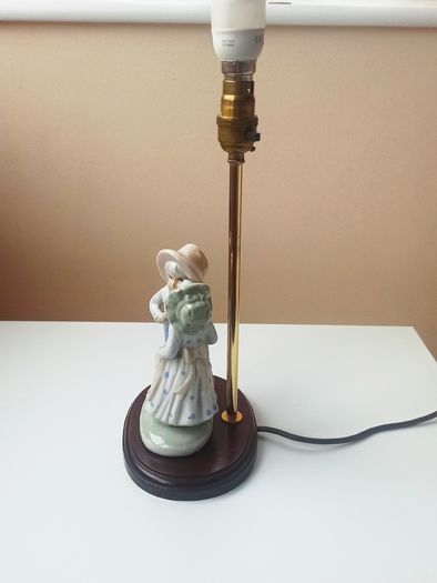 Irish Vintage Table Lamp by Mahoona  Lighting  porcelain figurine on the wooden base Height 43 cm