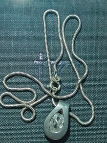 Sterling silver necklace with stone