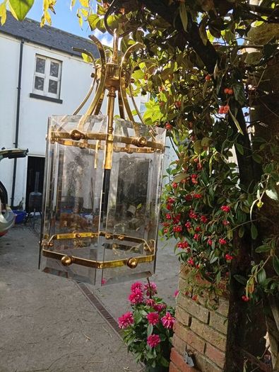 Vintage Brass Hall Lantern Light