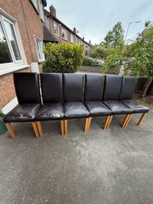 6 leather dining chairs