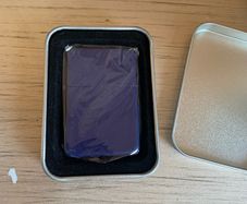 Dark Blue Zippo style lighter with casing