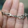 Vintage 925 Sterling Silver Open Heart Clasp Link Chain Bracelet 8,4" Image 9