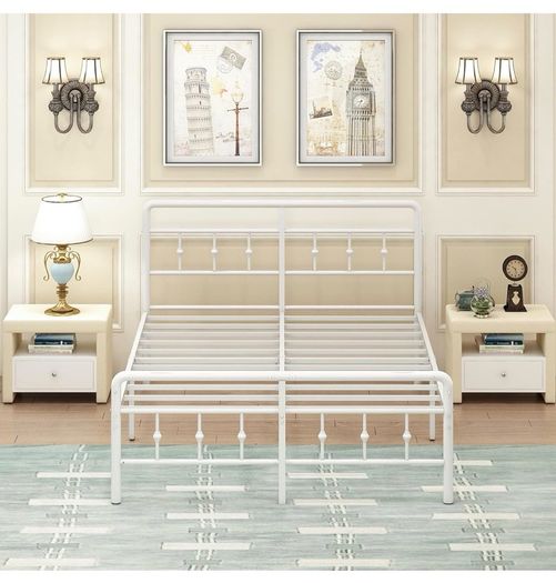King Size Bed Frame with Victorian Headboard and Footboard