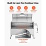 Rotisserie Grill, 38W BBQ Outdoor Pig & Lamb Spit Roaster, Charcoal Spit Roaster with 60 kg Capacity, Wheels & 4-Level Height, Stainless Steel Electric Rotisserie Grill Kit for Camping Outdoor Image 4
