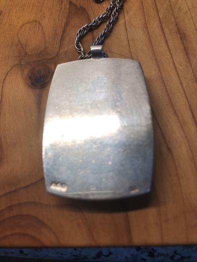 silver mossagate handmade pendant and chain