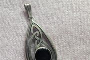 Silver black onix pendant