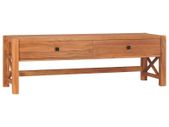 Desk with 2 Drawers 140x40x45 cm Recycled Teak Wood