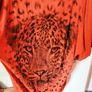 Baggy longline Leopard / tiger face printed glitter top Image 2