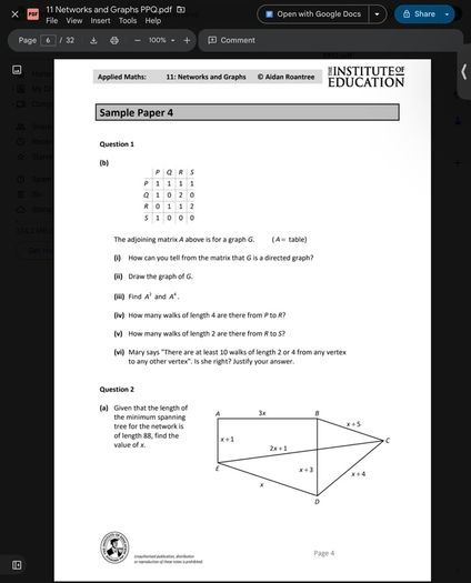 Leaving Cert Applied Maths Institute Notes