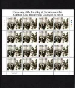 2014 Ireland Centenary of the Formation of Cumann Na Mban Commemorative Stamp Sheetlet Plate 1B1B1B1B Mint Never Hinged (MNH)