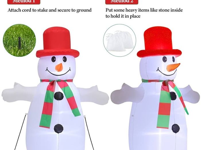 4FT Christmas Decorations Inflatable Snowman, Outdoor Xmas Decorations Built-in Bright LED Light Blow Up Yard Inflatable Christmas Decorations for Indoor Garden