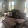 2 seater brown recliner sofa Image 2