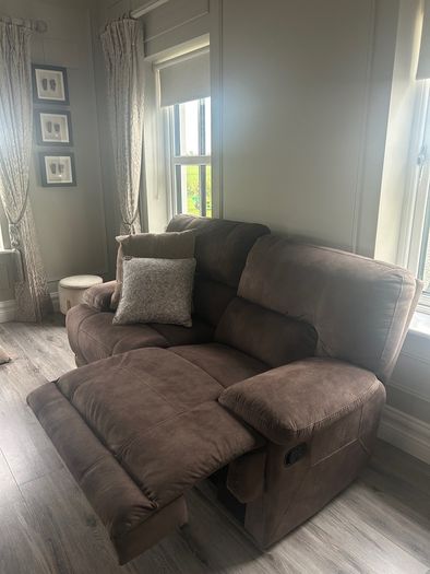 2 seater brown recliner sofa