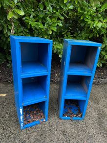 2 Blue Cabinet Steel Shelf Units