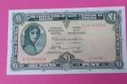 Irish 1975 Lady Lavery One pound banknote in uncirculated condition