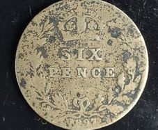 England  1897 Victoria Sixpence Coin Fine condition