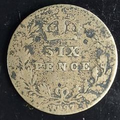 England  1897 Victoria Sixpence Coin Fine condition