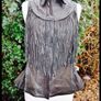 All Saints real leather fringe gilet Image 6