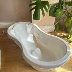 baby stuff - bathtub, walker and playing cot