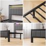 Single Bed Frames with Storage Headboard and Charging Station/LED Lights,Heavy Duty Metal Bed Frame Image 5