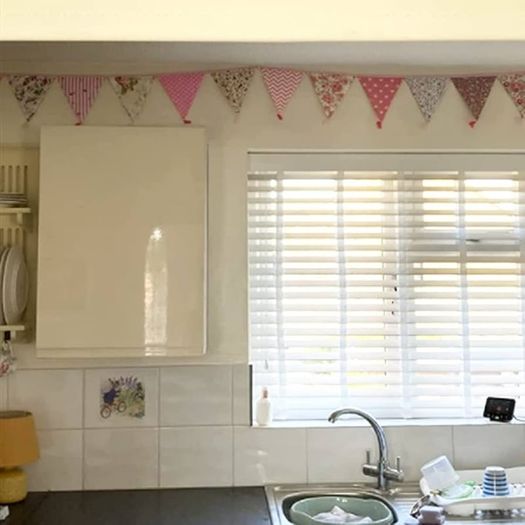 NEW SALE Fabric Bunting Banner with Tassel, 3.3M Double Sided Cotton Tassel Banner with 12 Pink Triangle Pennants, Vintage Cloth Garlands for Nursery Bedroom Playhouse Decoration
