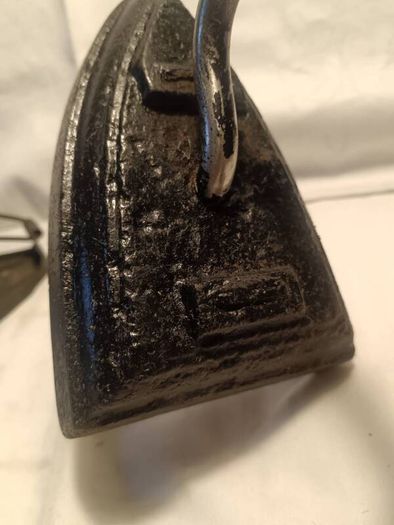 19th Century "Sad" Cast Iron and Cradle