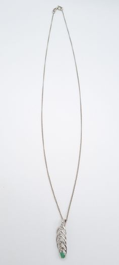Spinel With Emerald Teardrop Base On Sterling Silver Necklace