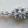 Vintage Circa 1990s 18k white Gold 750 Natural Diamonds and Sapphire Decorated Necklace L 13,5" - 10,80g Image 4