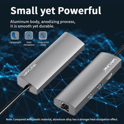 Wavlink USB-C Travel Universal Mini Dock Gigabit Ethernet/HDMI UHD 4K@60Hz (UHP3408) (Brand New/Warranty)
