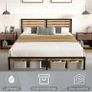 Bed Frame, Vintage Wooden Headboard Image 5